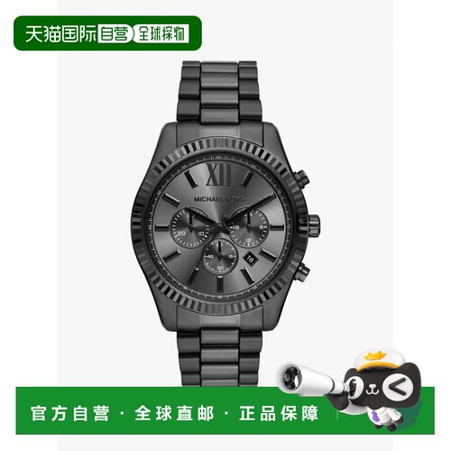 自营michael kors大Lexington黑色-Tone手表-黑色 美国奥莱直发