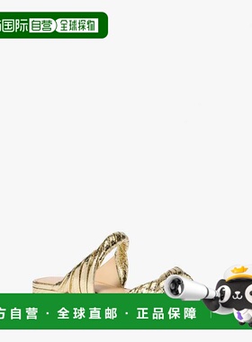 自营michael korsKiana Metallic Snake Embossed Leather Sandal