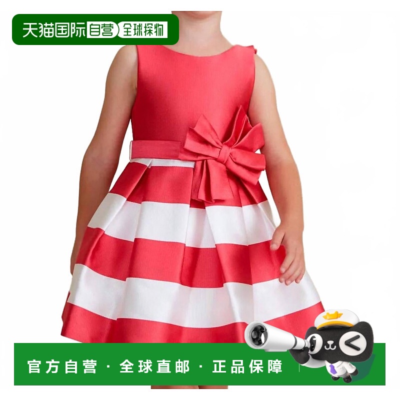自营abel & lulaGirls' Stripe Ribbon Dress In Fuchsia - fuchs