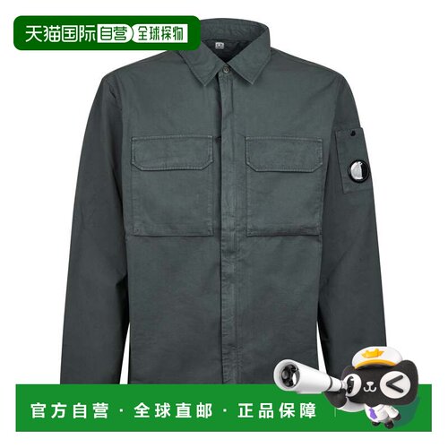 自营c.p. company有机Gabardine拉链透镜外套-灰色 美国奥莱直发