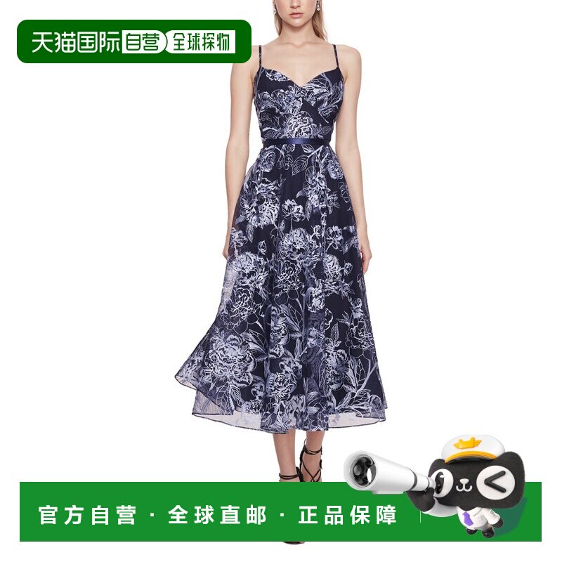 自营Marchesa Notte Midi连衣裙-蓝色吊带 美国直发奥莱