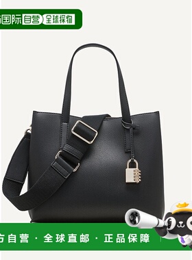 自营 dkny法拉中号手提包-黑色/金色 美国奥莱直发新款斜挎包