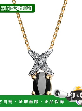 自营 genevive纯银白色立方氧化锆镀金透明和黑色立方氧化锆吊坠