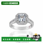 Suzy Levian 纯银 自营 Assher 切割立方氧化锆海蓝宝石订婚戒指