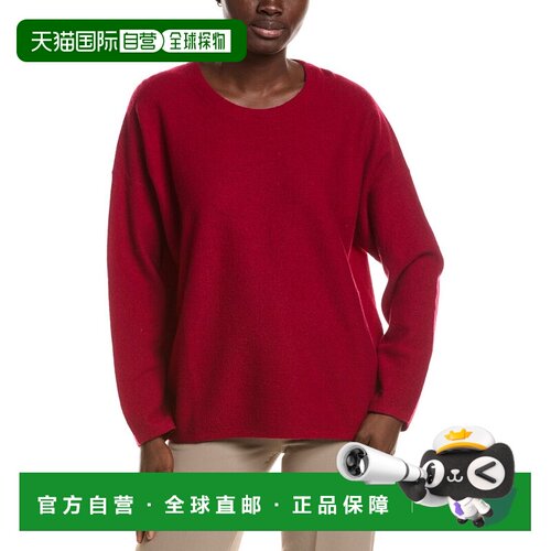 美国直邮自营EILEEN FISHER圆领羊毛毛衣-红色 美国奥莱直发
