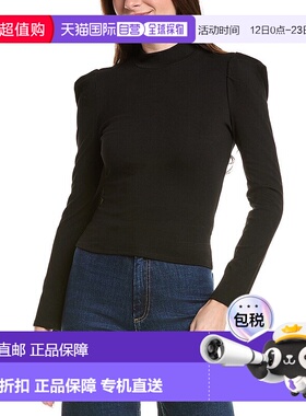 自营English Factory Turtleneck Rib Top - black 美国奥莱直发