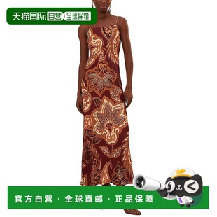 Maxi Paisley Slip Dress 美国奥莱直发长裙 自营Farm tan Rio