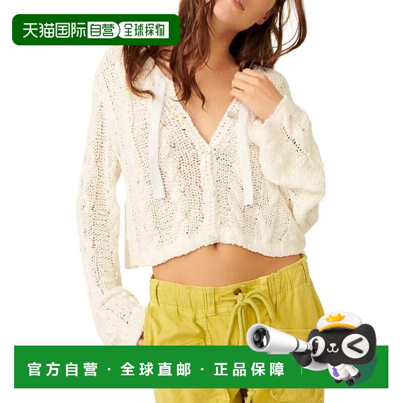 自营free people自由人Robyn开衫女式白色针织v领开衫DDR2456-白