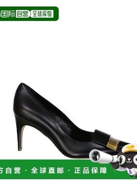 自营Sergio Rossi Calfskin High Heel Women's Pumps - black 美