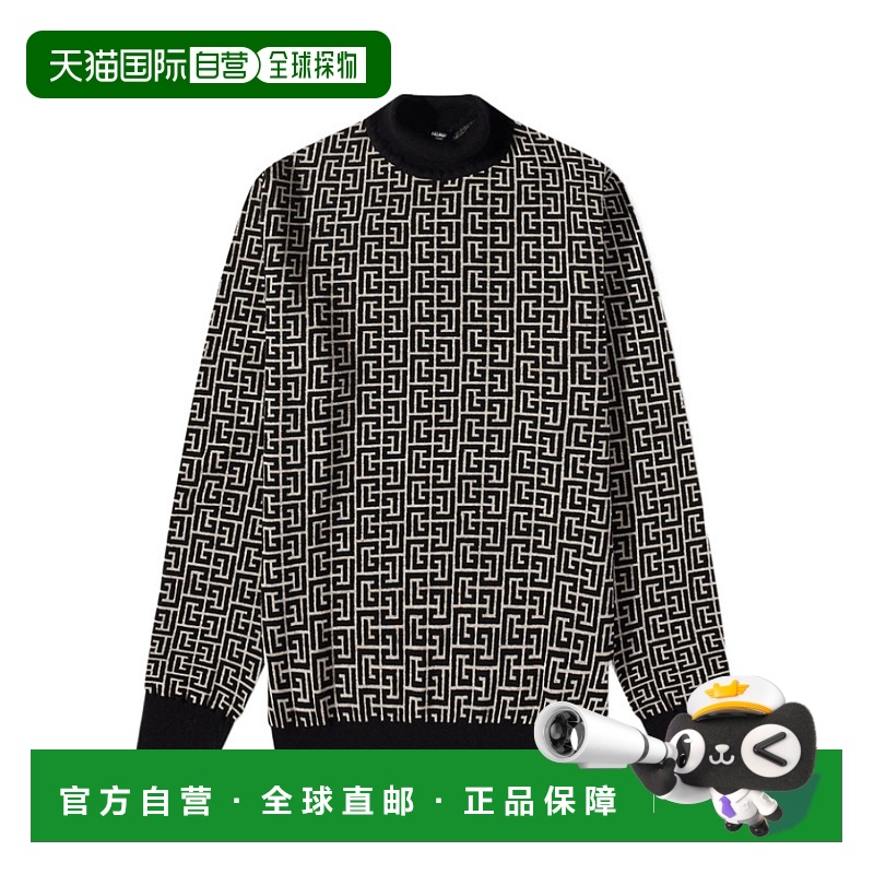1小时内可退 香港直邮潮奢 Balmain 巴尔曼 男士 花押字高领毛衣