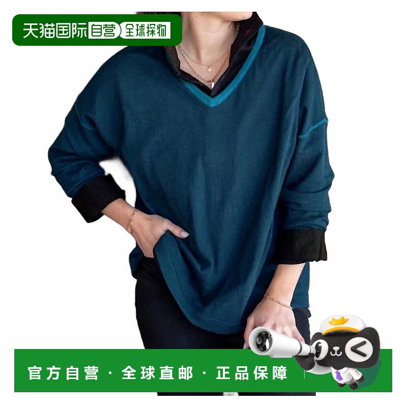 自营merseaDelmar V Neck Sweater In Teal - teal 美国奥莱直发