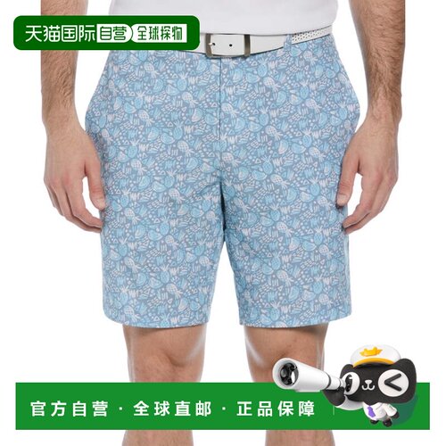 自营Men's Pga Tour Shorts  Blue White Pineapple Print Golf P