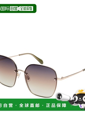 自营 Fossil女式Lorena方形太阳镜-金色 美国奥莱直发