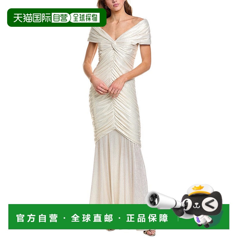自营 Tadashi Shoji Solid Gown - white 美国奥莱直发