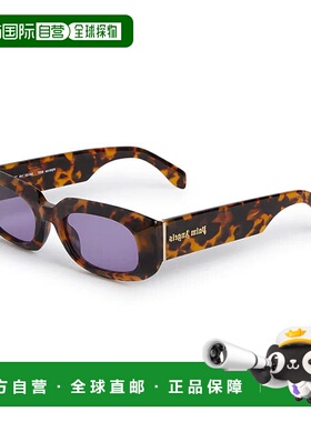 自营Palm Angels Sunglasses Oval Full Rim, Black Frame And Da