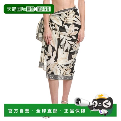 自营Echo Golden Palm Pareo Wrap - black 美国奥莱直发