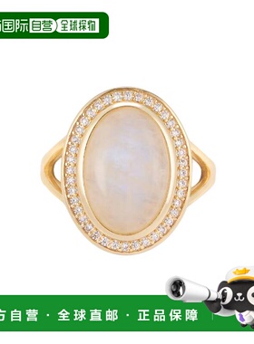 自营Adornia 月光石光环戒指 14k 镀金纯银 - 白色 美国奥莱直发