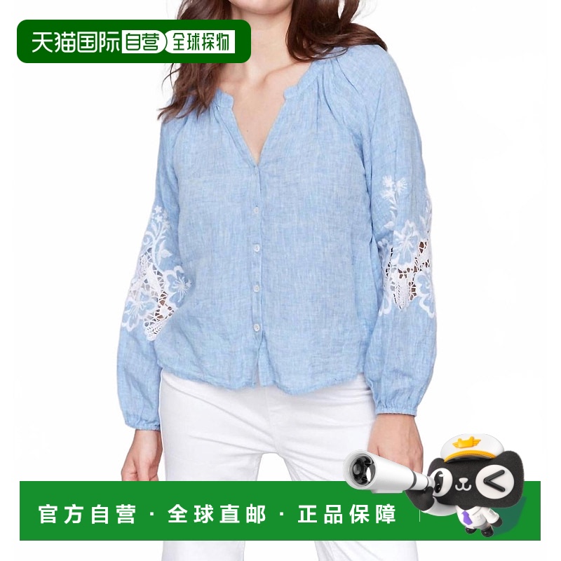 自营 charlie b条纹长袖衬衫在Chambray-Chambray 美国奥莱直发