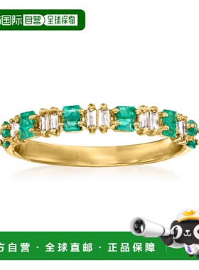 自营 ross-simons 罗斯-西蒙斯翡翠和 . 14 克拉黄金钻石戒指 -