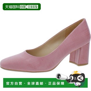 头块高跟鞋 自营 垫方形鞋 带衬垫鞋 玫瑰色 naturalizerWarner女式