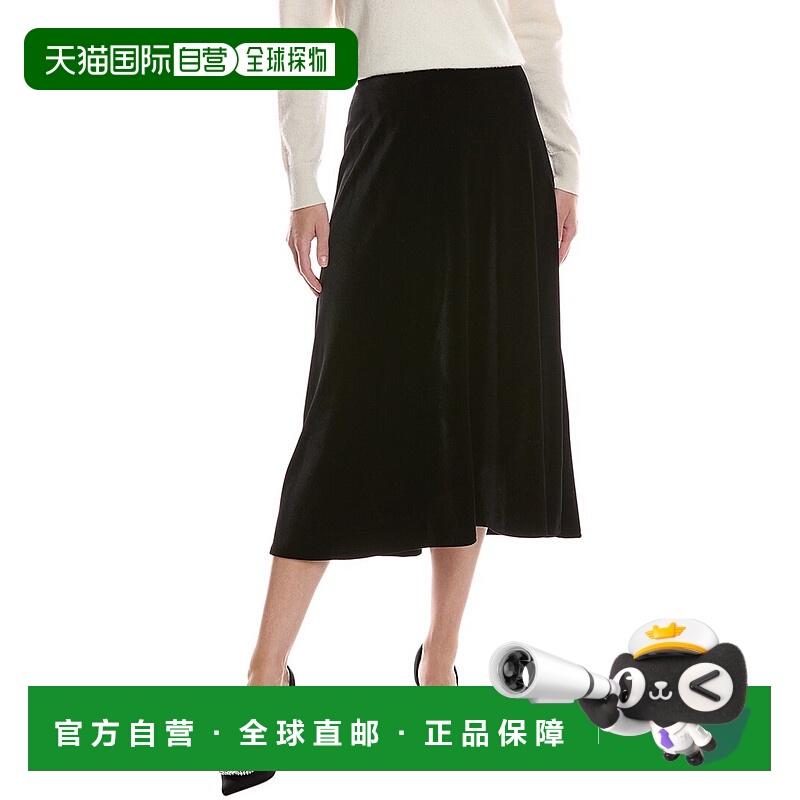 自营Anne Klein斜拉喇叭裙-黑色 美国奥莱直发