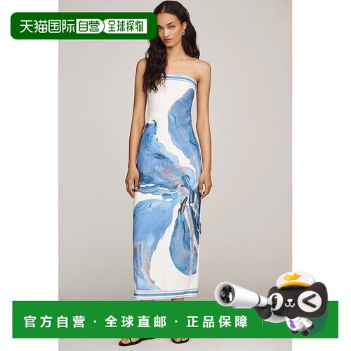 自营significant other露肩连衣裙-蓝色图案 美国奥莱直发