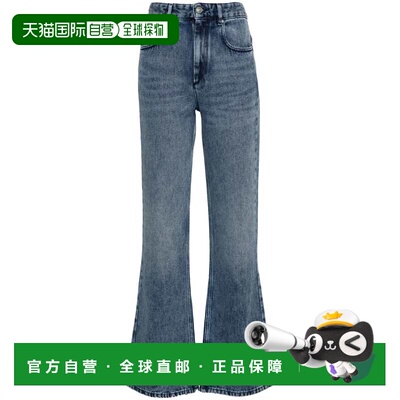 自营isabel marant蓝色Belvira Bootcut Lyocell裤子-灰色 美国奥