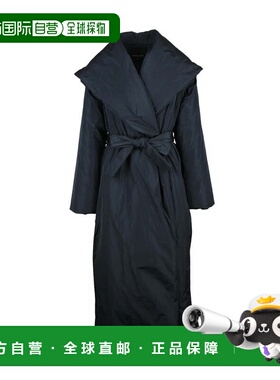 自营fabiana filippiLong Down Jacket with Belt - Black - blac