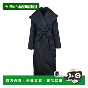 自营fabiana filippiLong Down Jacket with Belt - Black - blac