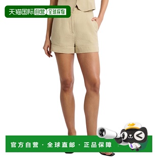 美国奥莱直发休闲裤 自营 棕色 Air亚麻混纺短裤 Onia