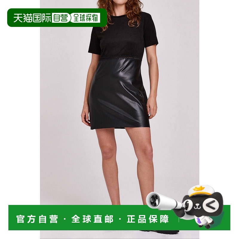 自营another love瓦伦西亚混合媒体迷你连衣裙,黑色 【美国奥莱