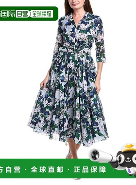 自营Samantha Sung Aster Midi连衣裙-蓝色 美国奥莱直发