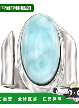 自营Ross-Simons Larimar 925 纯银环绕式戒指 - 蓝色 美国奥莱直