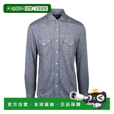 自营brunello cucinelliKnit Shirt - Blue - grey 美国奥莱直发