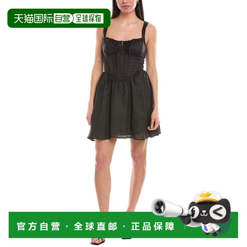 自营 bardot芭铎Esra迷你连衣裙-黑色 美国奥莱直发性感吊带