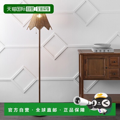 自营 jonathan yTybee传统沿海藤条Scalloped LED落地灯-棕色 美