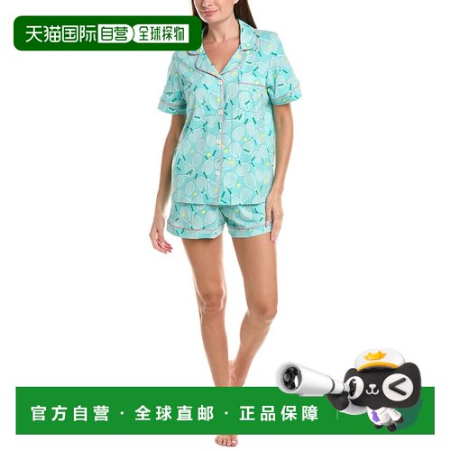 自营bedhead床头2pc短睡衣套装-绿色 美国奥莱直发
