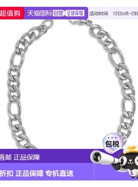 自营 Adornia 7mm Figaro Chain Bracelet silver 9