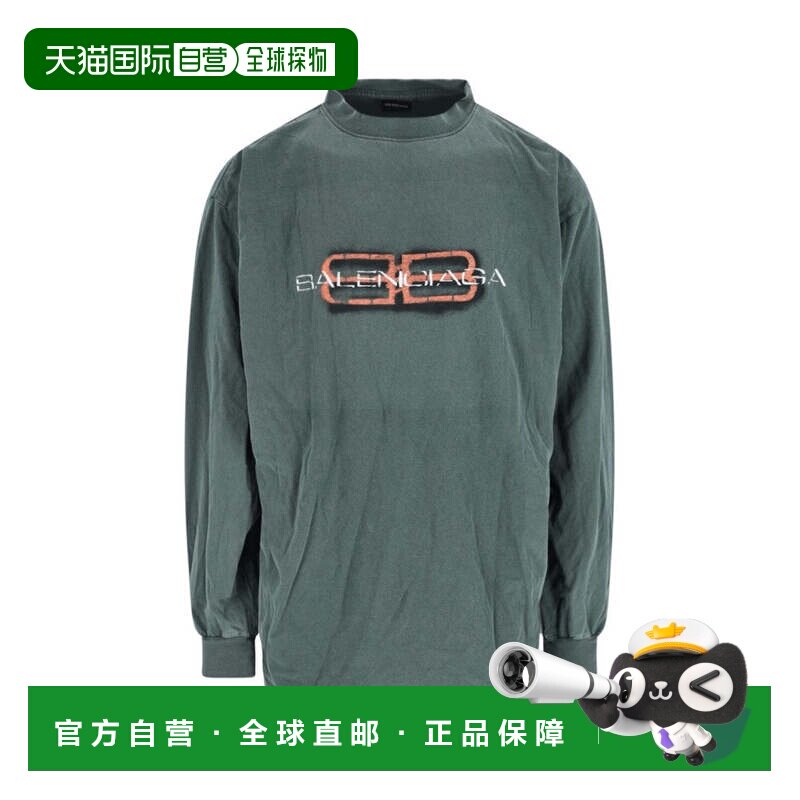 自营balenciaga&ldquo;Bb Incon Stencil&rdquo; 长袖t恤-绿色 美国奥莱直发