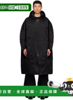 1h可退 【美国直邮】Rick Owens 黑色 Jumbo Peter 男装毛呢大衣