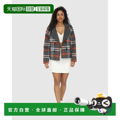 自营 belle & bloom我是你的羊毛混纺孔雀炭 美国奥莱直发外套