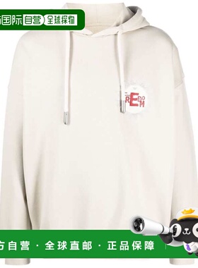 自营Emporio Armani Men's Cotton Hoodie With Logo - white 美