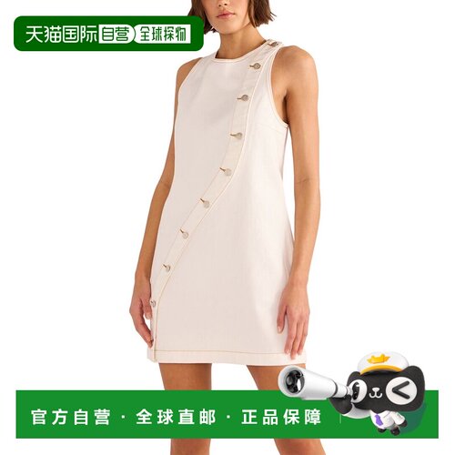自营MINKPINK Tabitha Wave Button Mini Dress - white 美国奥莱
