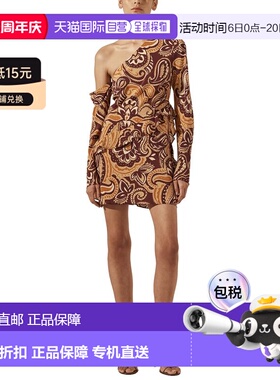 自营Shona Joy Zahra Silk Asymmetrical Ruffle Mini Dress - re