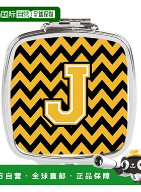 自营 Carolines Treasures CJ1053-JSCM 字母 J 雪佛龙黑色正品