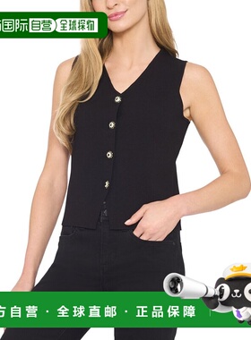 自营CeCe珠宝纽扣背心-黑色 美国奥莱直发