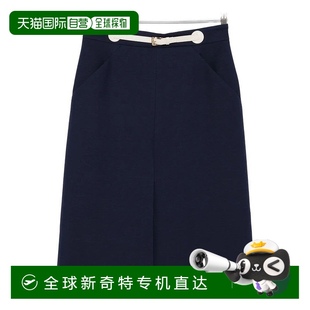 自營 裙子 藍色 美國奧萊直發 valentino帶皮革細節