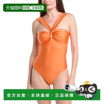 自营Milly Betsy亮光披覆Bandeau一件-橙色 美国奥莱直发