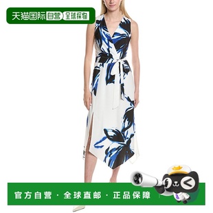 Anne 蓝色 Klein Midi连衣裙 美国奥莱直发 Surplice 自营