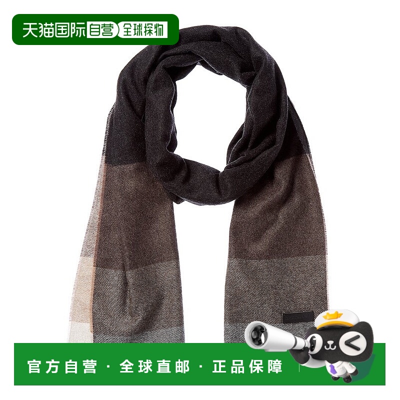 自营Bruno Magli Silk & Cashmere-Blend Scarf - black 美国奥莱